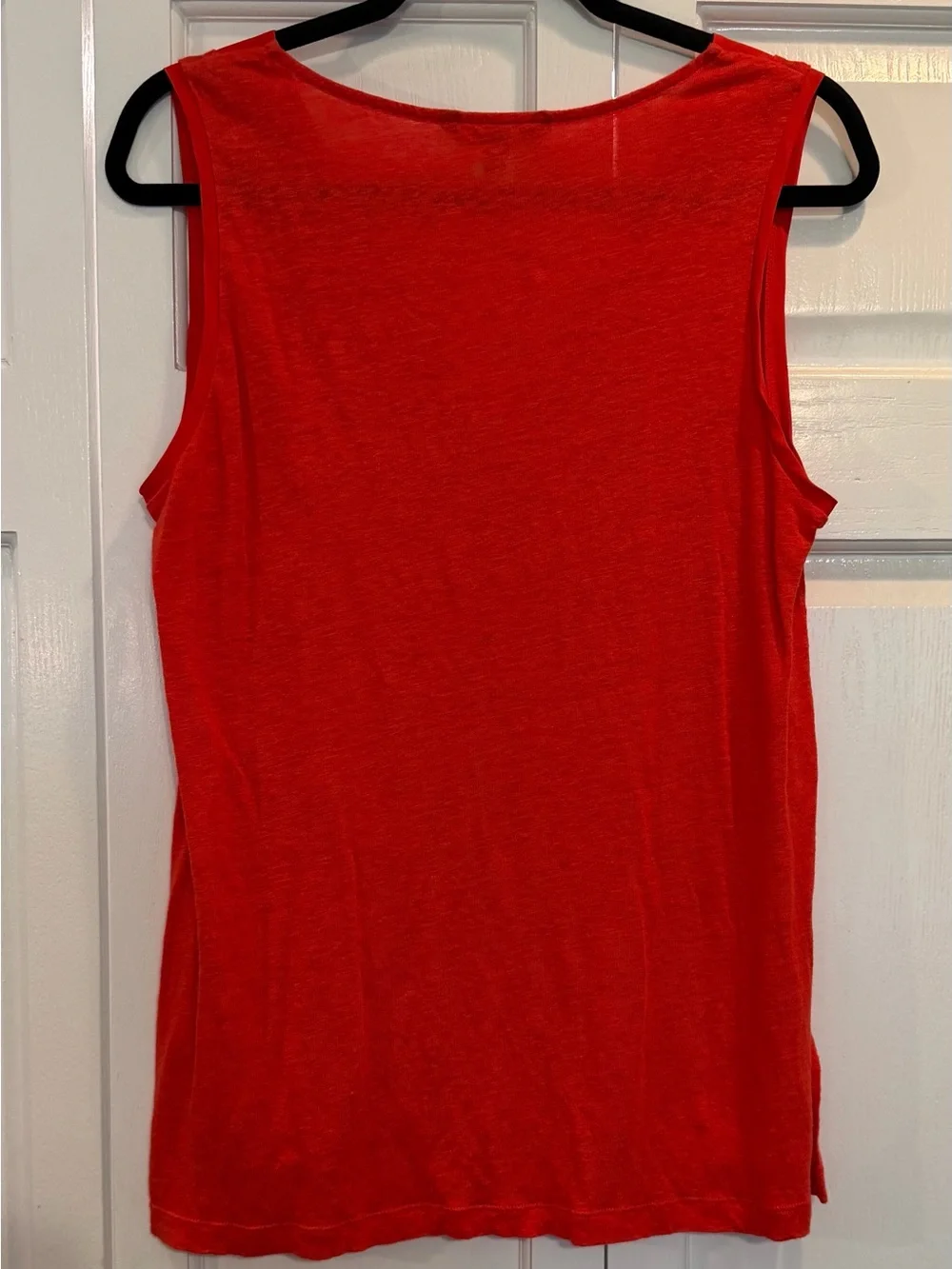 Banana Republic Fire Red / Orange V-Neck Sleeveless Tank Cotton Knit - Picture 7 of 11